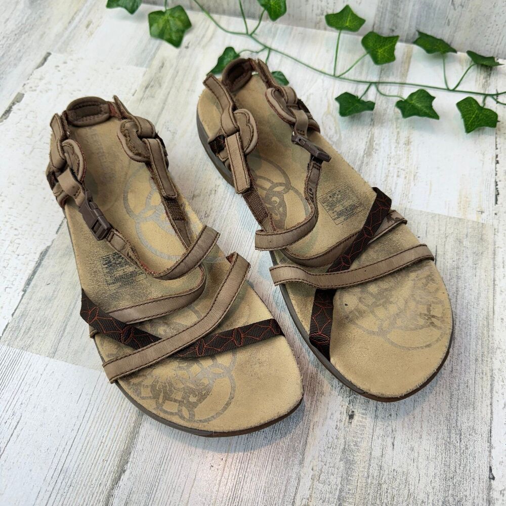 Merrell Jacardia Womens Size 11 Dark Earth Flip Flop Casual Ankle Strap Sandals
